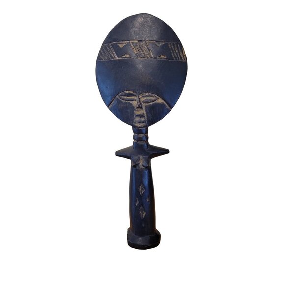 African Fertility Doll Statue Wood Hand-Carved Tribal Art Akuaba - Picture 5 of 9